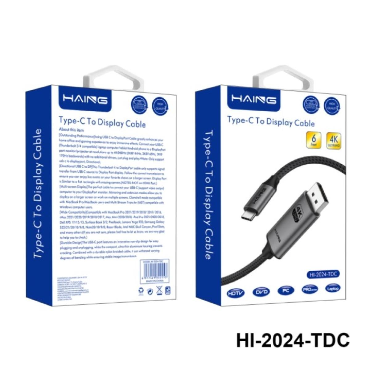 HAING HI-2024-TDC-1.8M Type-C to Display Cable 1.8M HAING HI-2024-TDC-1.8M Type-C to Display Cable 1.8M